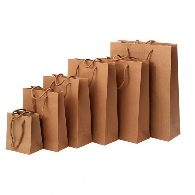 Custom Brown Plain Shopping Kraft Paper Carry Bags